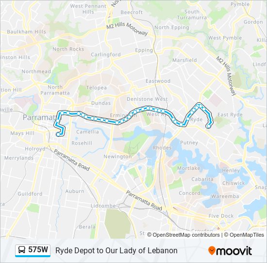 575W bus Line Map