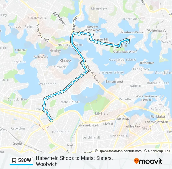 580W Bus Line Map