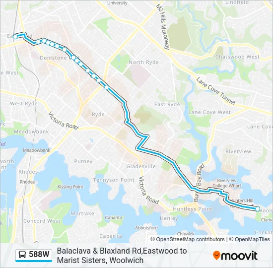 588W Bus Line Map