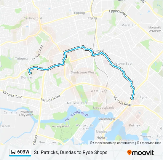 603W Bus Line Map