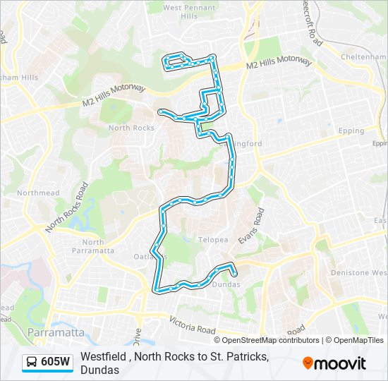 605W bus Line Map