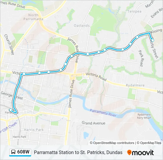 608W Bus Line Map