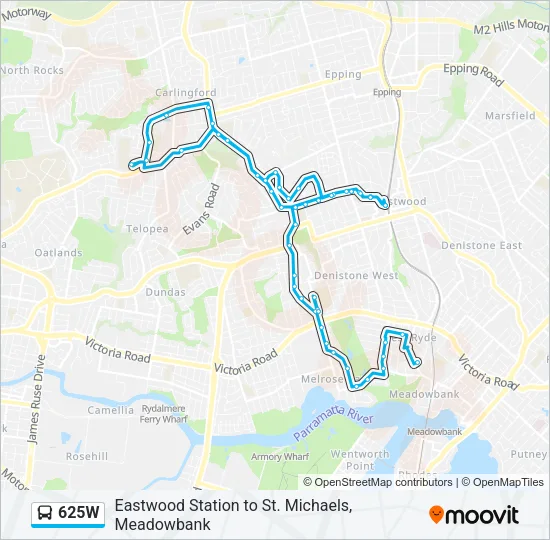 625W Bus Line Map