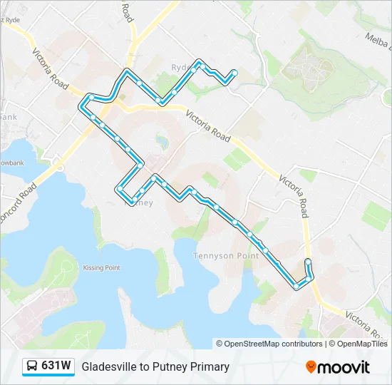 631W Bus Line Map