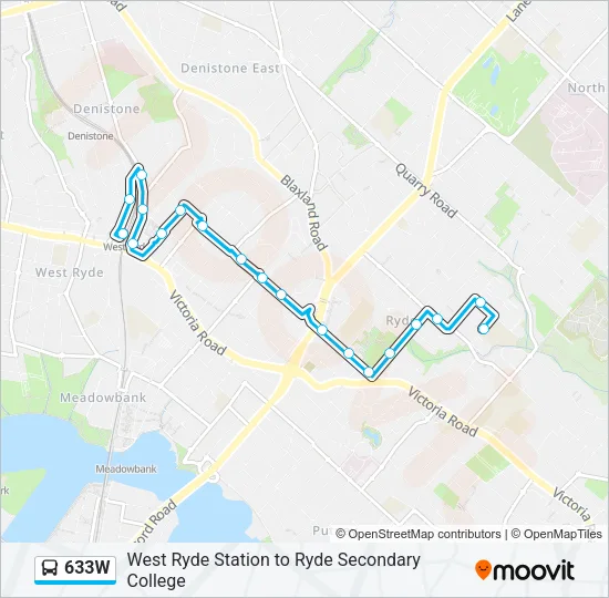 633W Bus Line Map