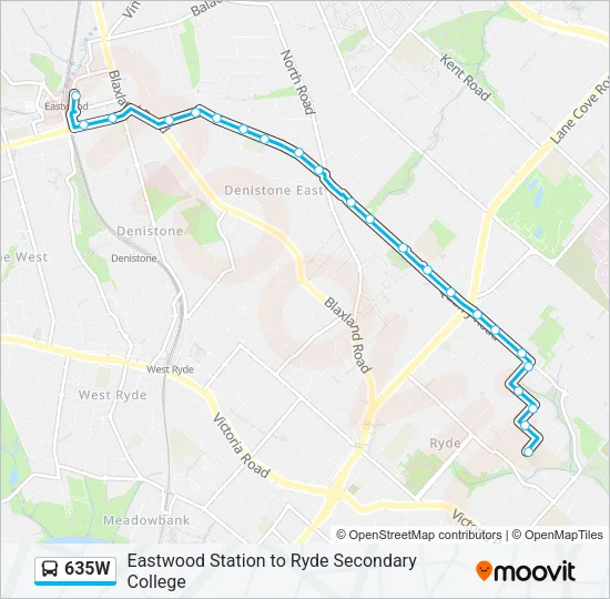 635W Bus Line Map