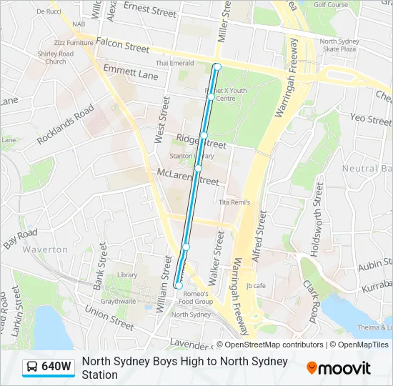 640W Bus Line Map