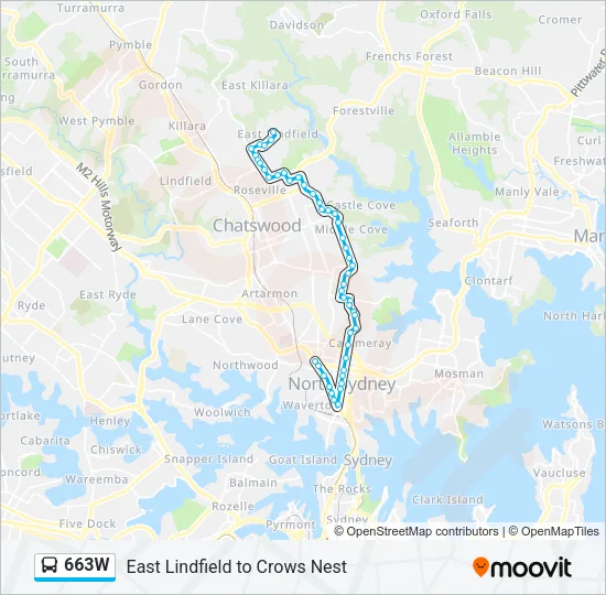 663W Bus Line Map