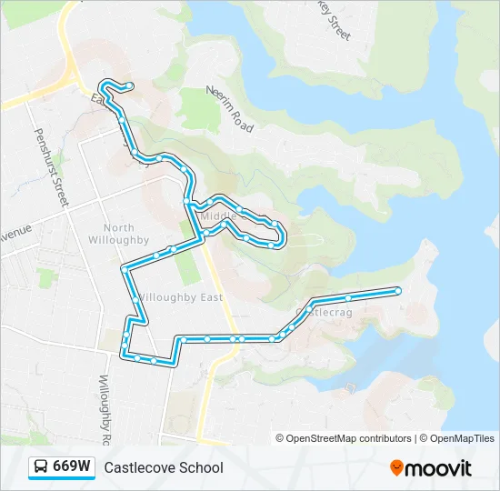 669W Bus Line Map