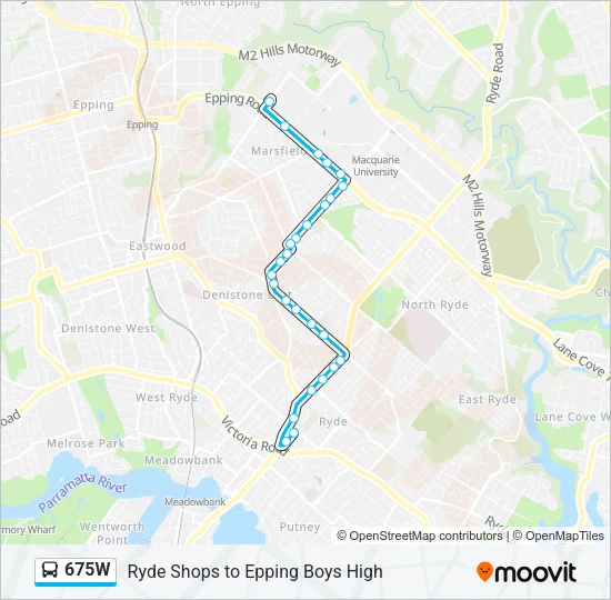 675W Bus Line Map