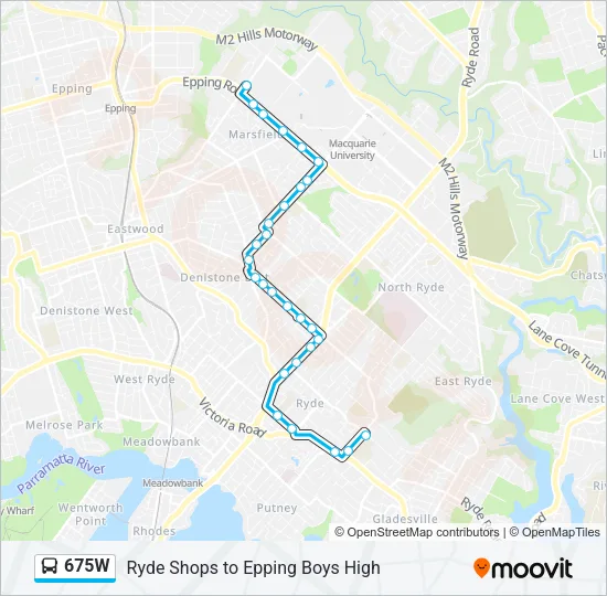 675W Bus Line Map