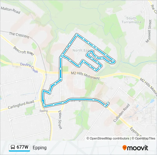677W Bus Line Map