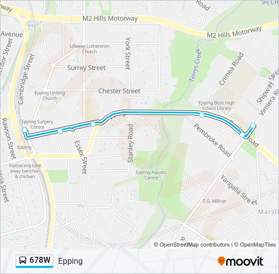 678W Bus Line Map