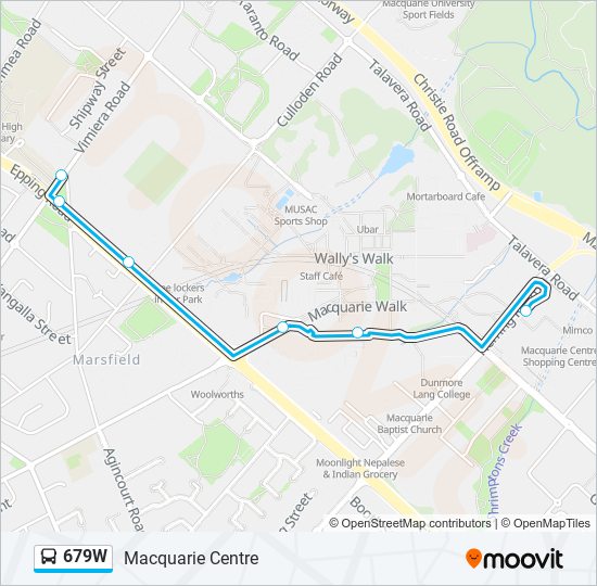 Mapa de 679W de autobús