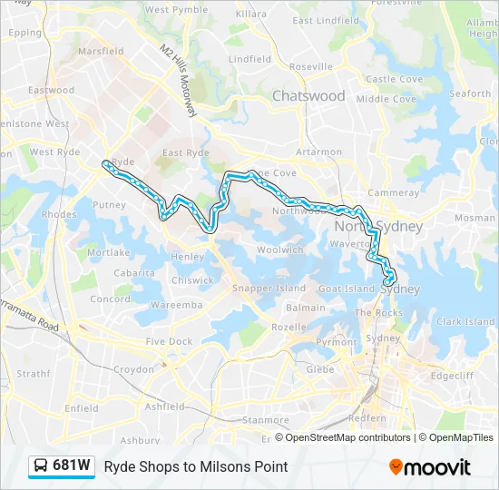 681W Bus Line Map