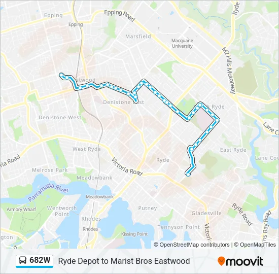 682W Bus Line Map
