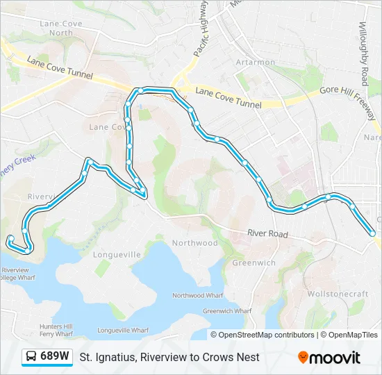 689W Bus Line Map