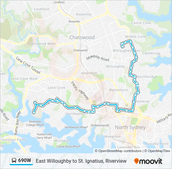 690W Bus Line Map
