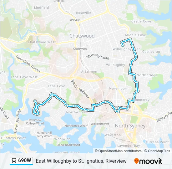 690W Bus Line Map