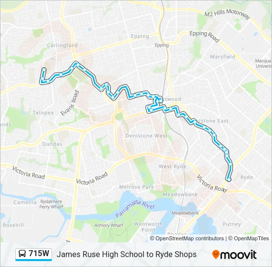 715W Bus Line Map