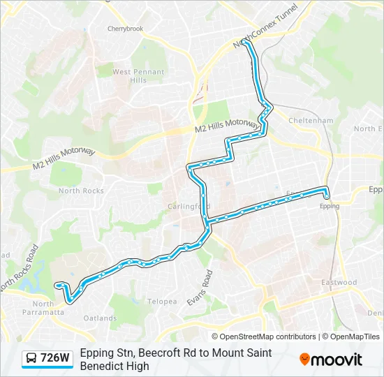 726W Bus Line Map