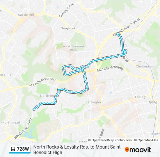 728W Bus Line Map