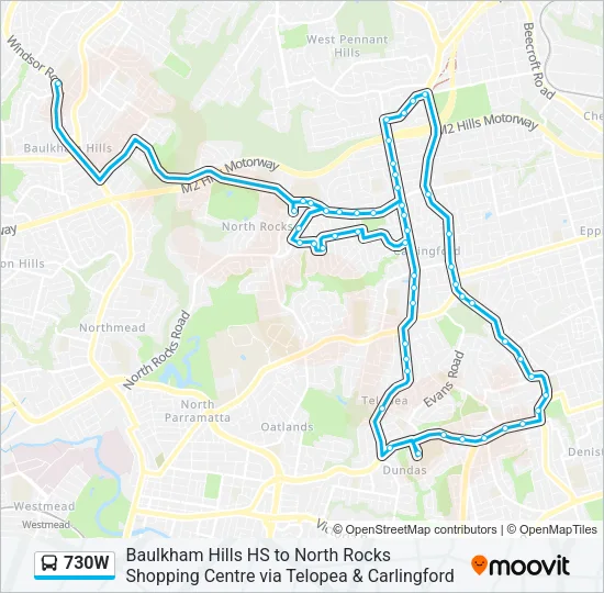 730W Bus Line Map