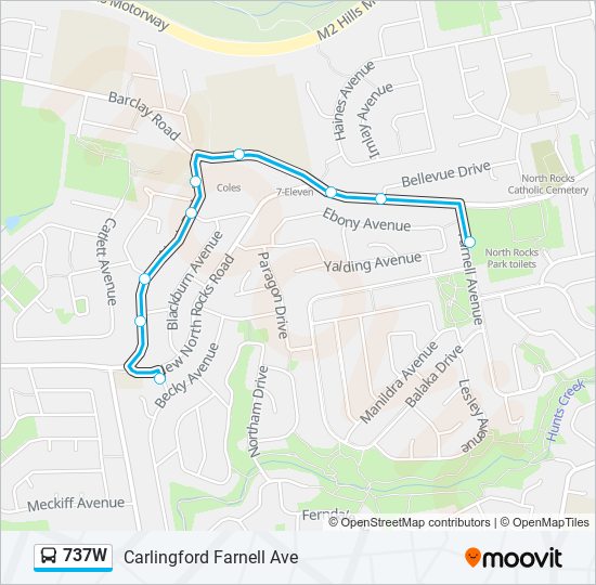 737W bus Line Map