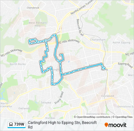 739W Bus Line Map