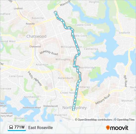 771W Bus Line Map