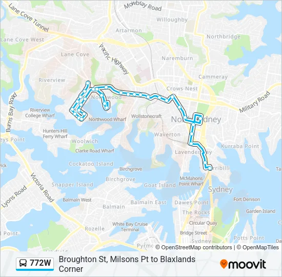 772W Bus Line Map
