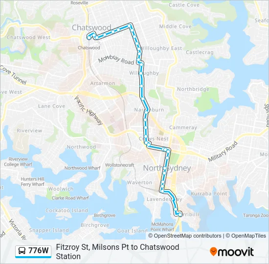 776W Bus Line Map