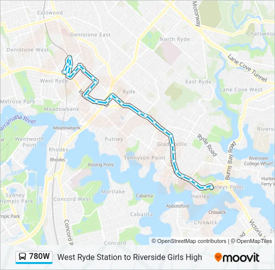 780W Bus Line Map