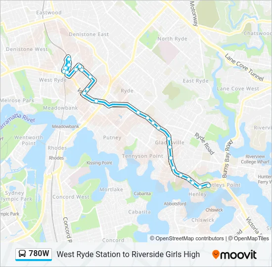 780W Bus Line Map