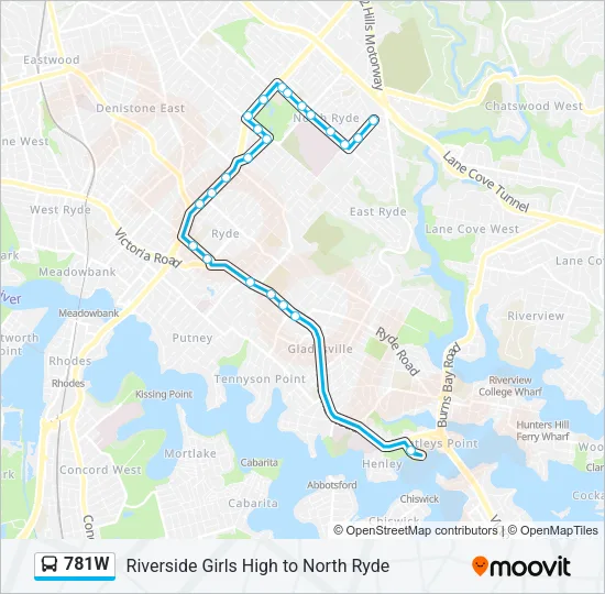 781W Bus Line Map