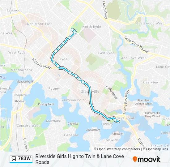 783W Bus Line Map