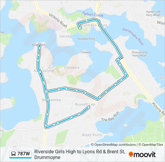 787W Bus Line Map