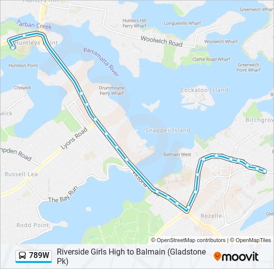 789W bus Line Map