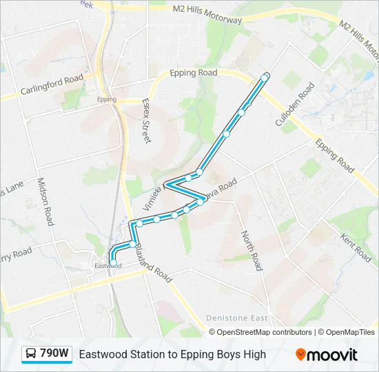 790W Bus Line Map
