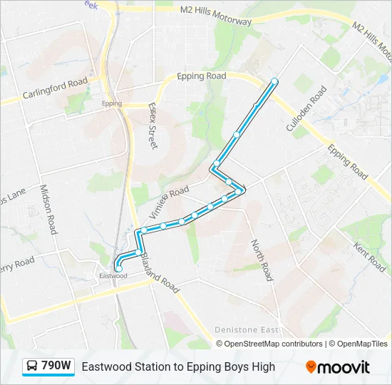 790W Bus Line Map
