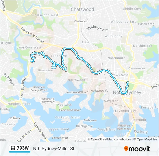 793W Bus Line Map