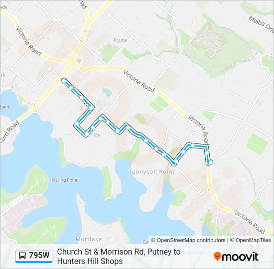 795W Bus Line Map