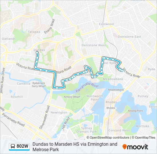 Mapa de 802W de autobús