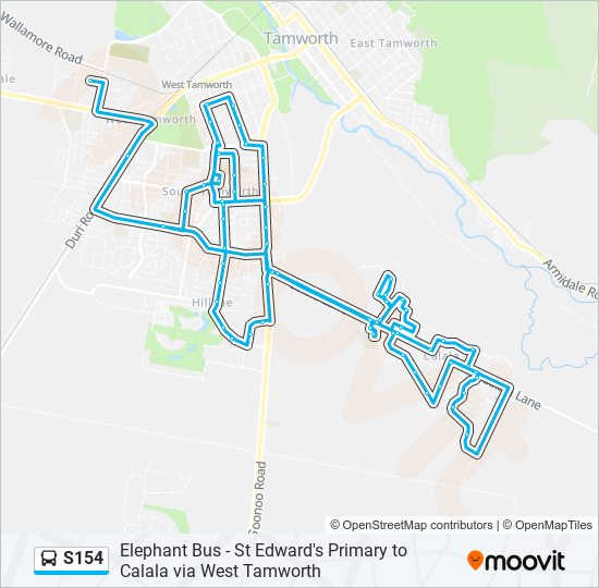 S154 bus Line Map