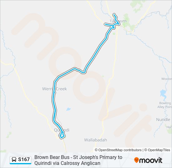 S167 bus Line Map