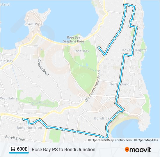 Mapa de 600E de autobús