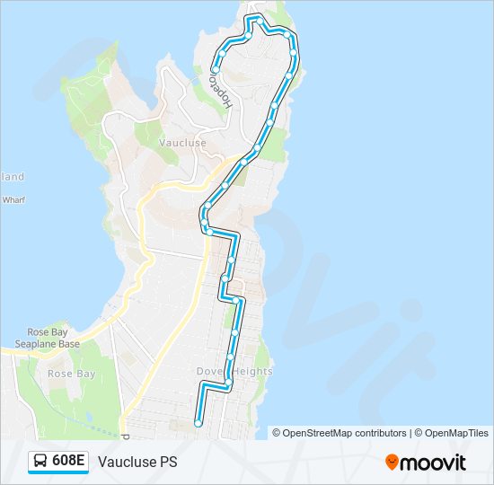 Mapa de 608E de autobús