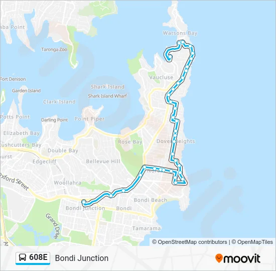 608E Route: Schedules, Stops & Maps - Bondi Junction (Updated)