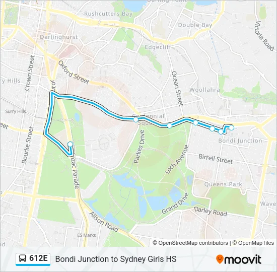 612E Bus Line Map