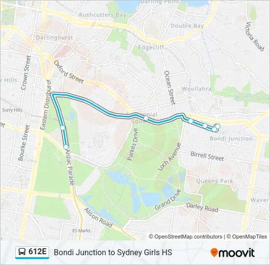 612E Bus Line Map
